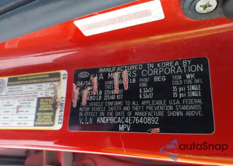 2014 Kia Sportage Lx z USA, uszkodzony, nr VIN KNDPBCAC4E7640892